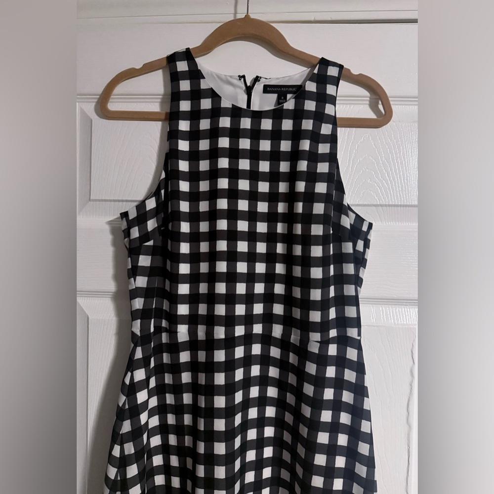 Black and White Checkered Women's Dress - Picture 2 of 3